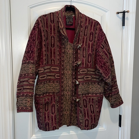 Art to wear beautiful tapestry jacket boho artsy creative hippie size small - Picture 1 of 15